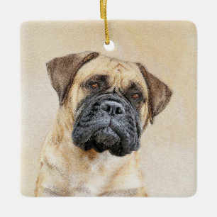 Bullmastiff Painting - Cute Original Dog Art Ceramic Ornament