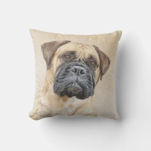 Bullmastiff Painting - Cute Original Dog Art Cushion