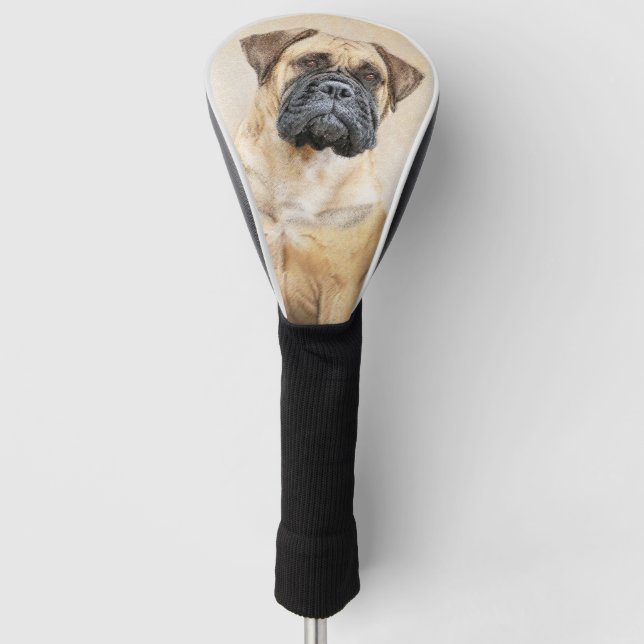 Bullmastiff Painting - Cute Original Dog Art Golf Head Cover (Front)
