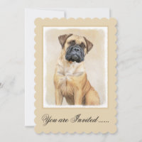 Bullmastiff Painting - Cute Original Dog Art