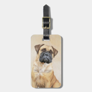 Bullmastiff Painting - Cute Original Dog Art Luggage Tag