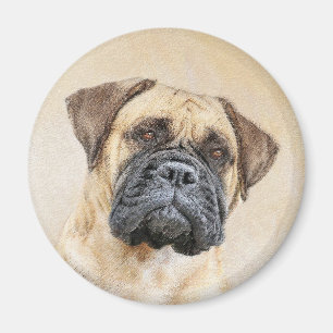 Bullmastiff Painting - Cute Original Dog Art Magnet