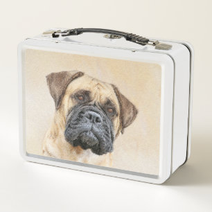 Bullmastiff Painting - Cute Original Dog Art Metal Lunch Box