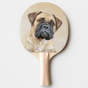 Bullmastiff Painting - Cute Original Dog Art Ping Pong Paddle