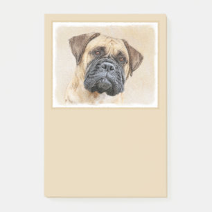 Bullmastiff Painting - Cute Original Dog Art Post-it Notes