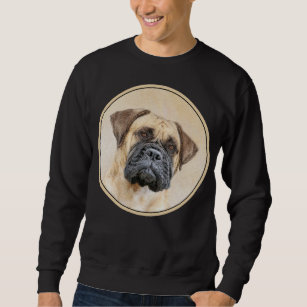 Bullmastiff Painting - Cute Original Dog Art Sweatshirt