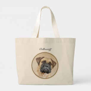 Bullmastiff Painting Fawn Red Sable Cute Dog Art Large Tote Bag