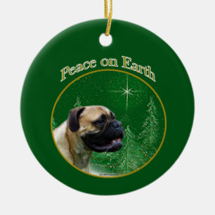 Bullmastiff Peace Ceramic Tree Decoration