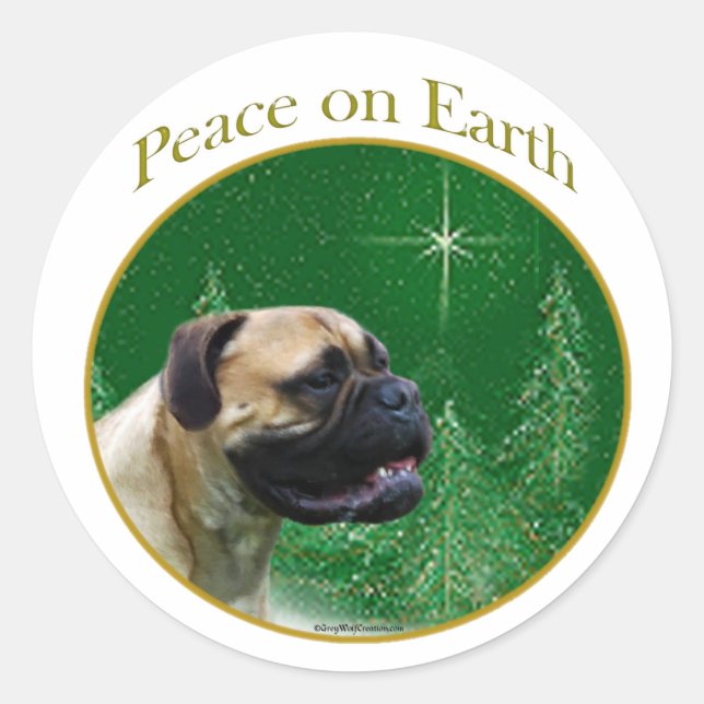 Bullmastiff Peace Classic Round Sticker (Front)