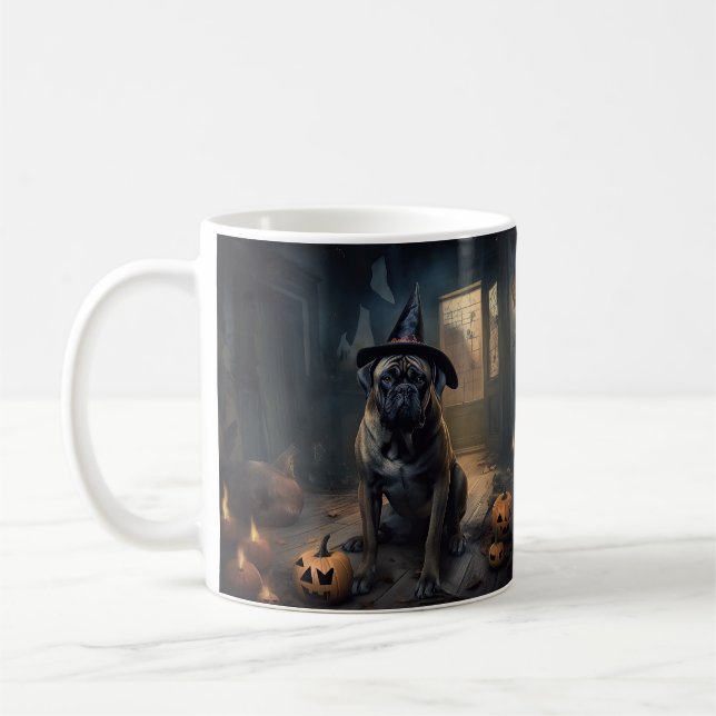 Bullmastiff Pumpkins Halloween Scary  Coffee Mug (Left)