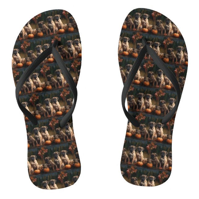 Bullmastiff  Puppy Autumn Delight Pumpkin Jandals (Footbed)