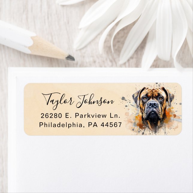 Bullmastiff Return Address Label (Insitu)