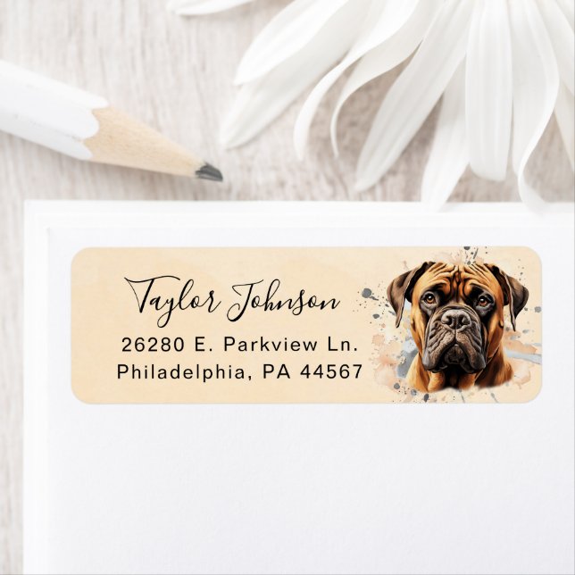 Bullmastiff Return Address Label (Insitu)