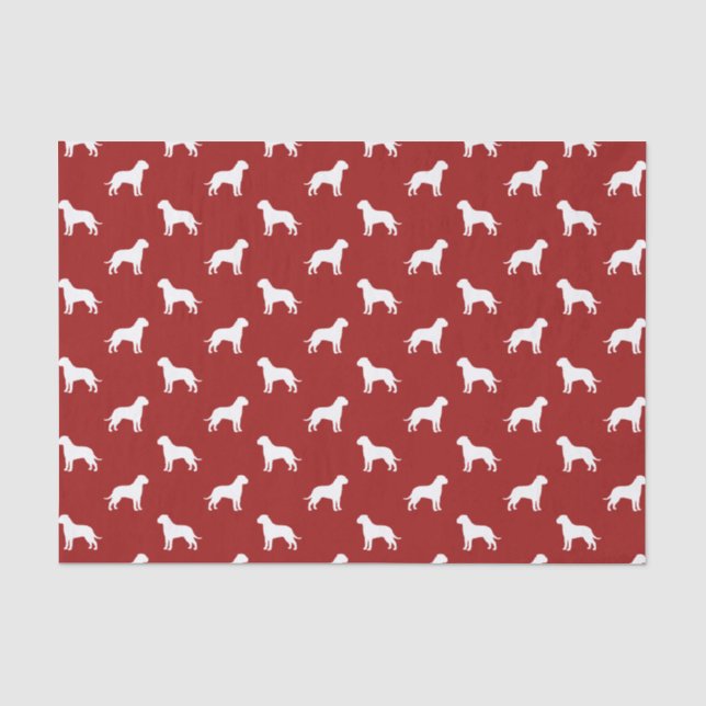 Bullmastiff Silhouettes Pattern Red Tissue Paper (Front)