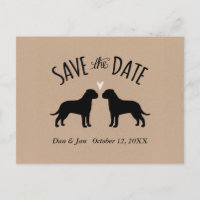 Bullmastiff Silhouettes Wedding Save the Date