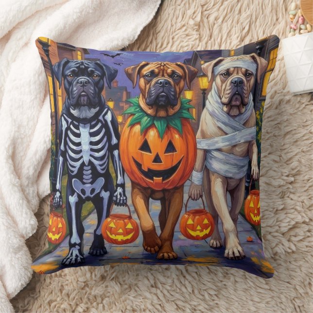 Bullmastiff Trick-or-Treating Halloween Costumes Cushion (Blanket)