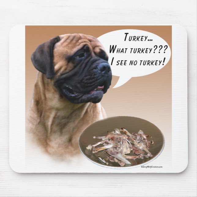Bullmastiff Turkey Mouse Pad (Front)