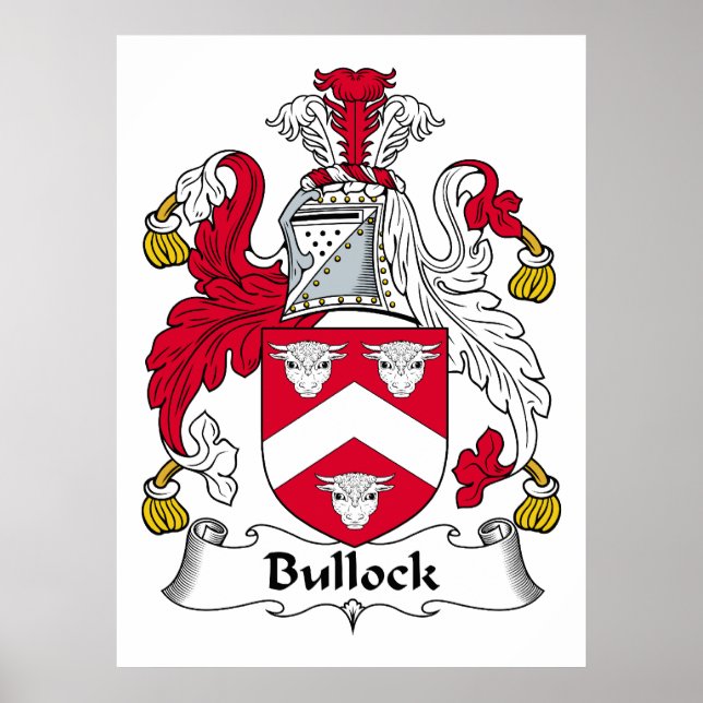 Bullock Family Crest Poster (Front)