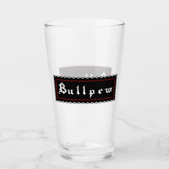Bullpew burnout nameplate glass (Front)