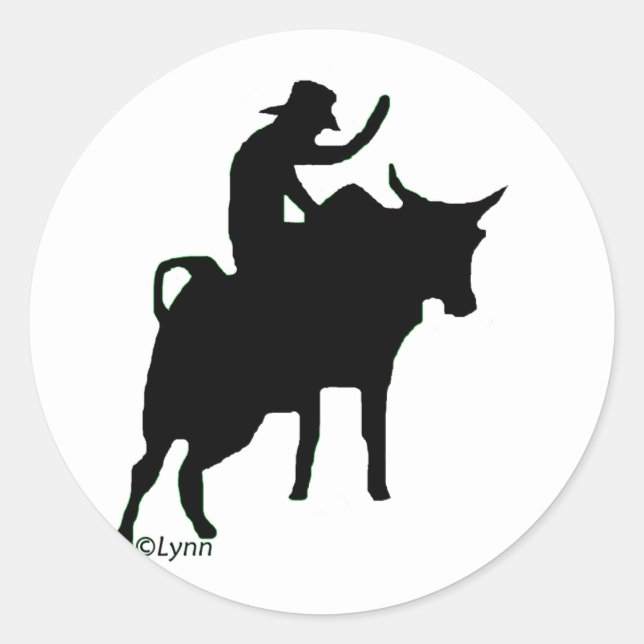 Bullrider 2 classic round sticker (Front)