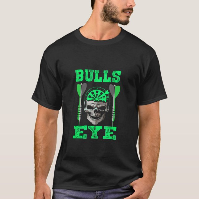 Bulls Eye Skull Dartboard and Arrows T-Shirt (Front)