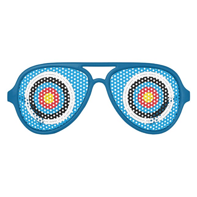 Bullseye Archery Target Party Aviator Sunglasses (Front)