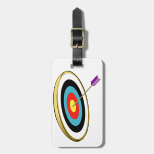 Bullseye Archery Target with Arrow Hitting Centre Luggage Tag