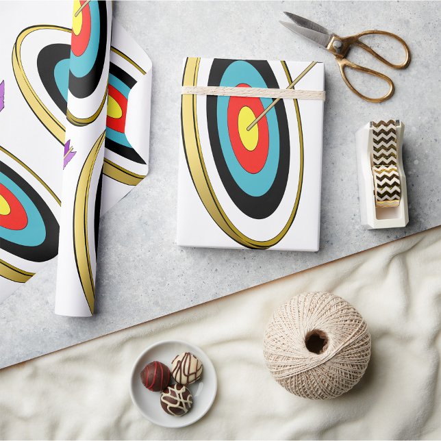 Bullseye Archery Target with Arrow Hitting Centre  Wrapping Paper (Creator Uploaded)