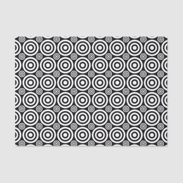 Bullseye-BLACK-WHITE-TISSUE WRAP PAPER (Front)