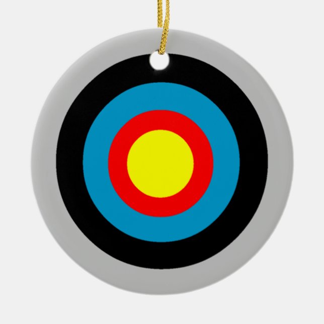 Bullseye Ceramic Tree Decoration (Front)