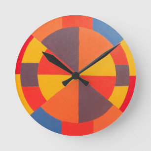 Bullseye Design Modern Orange Round Clock