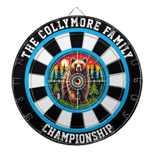 Bullseye Grizzly in Forest Art Dartboard