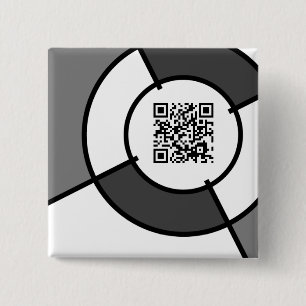 bullseye QR code 15 Cm Square Badge