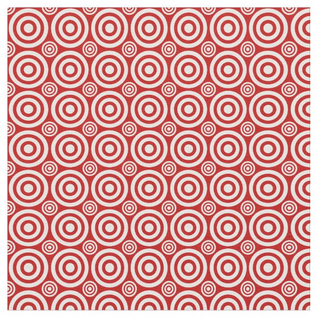 Bullseye, Red and White Fabric (Close Up)