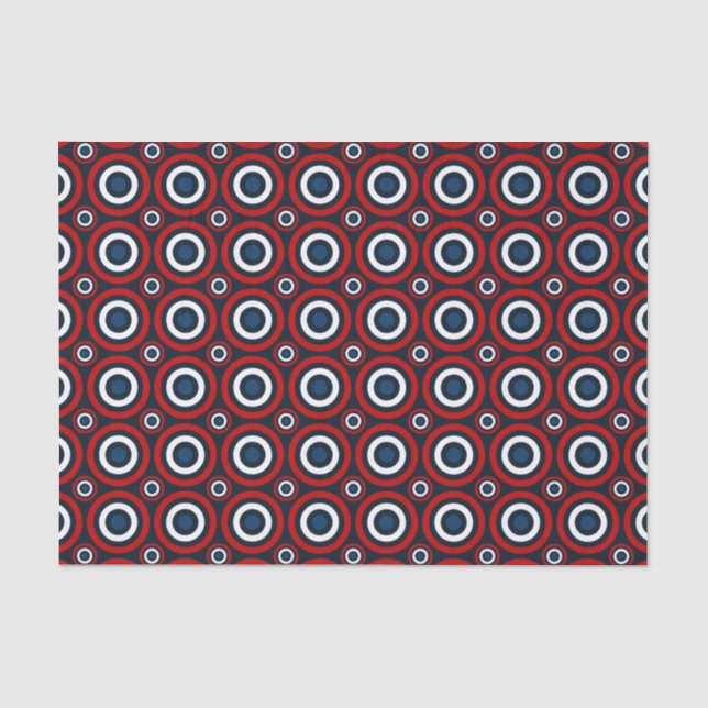 Bullseye-RED-WHITE-BLUE-TISSUE WRAP PAPER (Front)
