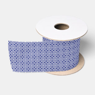 Bullseye Ribbon-Blue and White Satin Ribbon