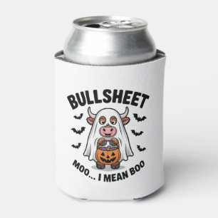 BULLSHEET Halloween Cute Cow in Ghost Can Cooler