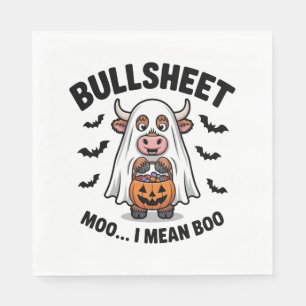 BULLSHEET Halloween Cute Cow in Ghost Napkin