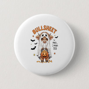 Bullsheet Highland Cow Funny Ghost 6 Cm Round Badge