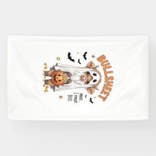 Bullsheet Highland Cow Funny Ghost Banner
