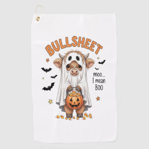 Bullsheet Highland Cow Funny Ghost Golf Towel