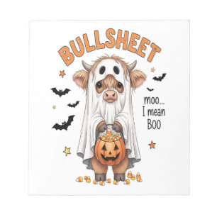 Bullsheet Highland Cow Funny Ghost Notepad
