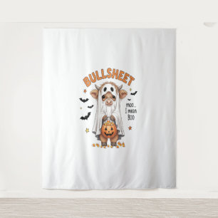 Bullsheet Highland Cow Funny Ghost Tapestry