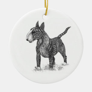 Bullterrier Ceramic Ornament