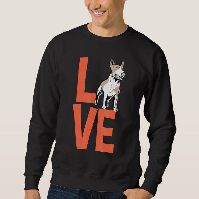 Bullterrier Love Cute Heart Vintage Sweatshirt (Front)