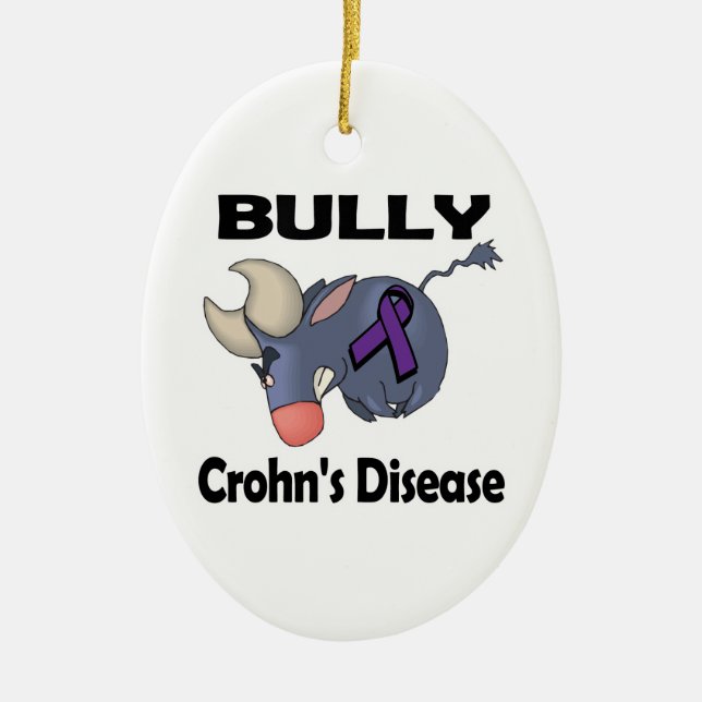BULLy Crohns Disease (purple) Ceramic Tree Decoration (Front)