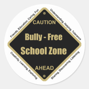 Bully - Free School Zone Classic Round Sticker