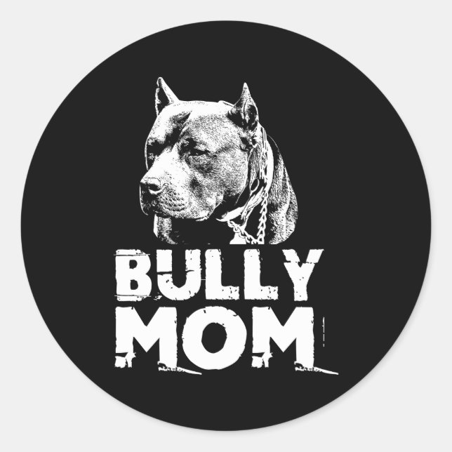 Bully Mum American Pitbull Classic Round Sticker (Front)