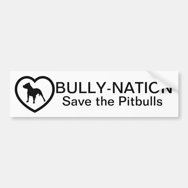 Bully-Nation Save The Pitbulls Bumper Sticker (Front)