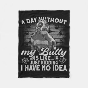 Bully Tbull Stuffed Animal Outfit Dog American Bul Fleece Blanket